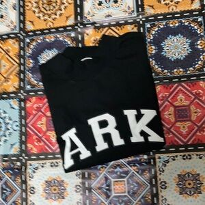 Parke Black Mock Neck Sweatershirt white Varsity Lettering NWT size XXL